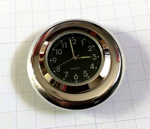 British Made BMW Stem Nut Cover with Black Clock