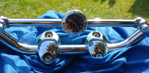 British Made Royal Enfield Interceptor Brace-Bar Clock Cover with Black Clock