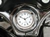 British Made Harley Sportster® / Dyna® Stem Nut Cover with White Clock