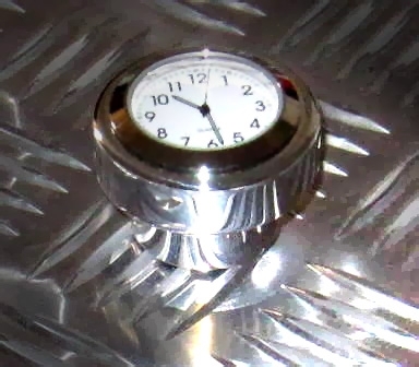 British Made Harley Springer® Stem Nut Cover with White Clock