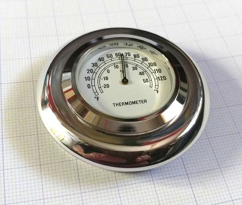 British Made BMW Stem Nut Cover with White Thermometer