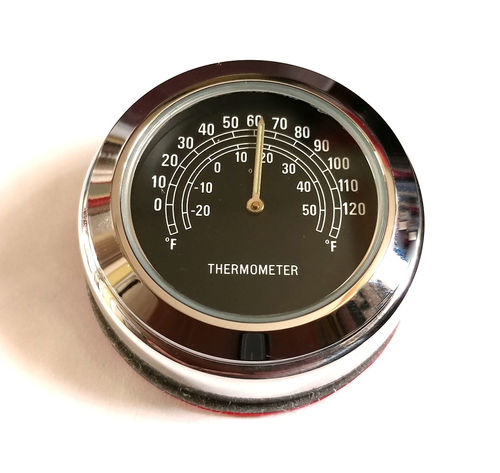 British Made Royal Enfield Interceptor & Continental GT or Int650 Stem Nut Cover & Black Thermometer